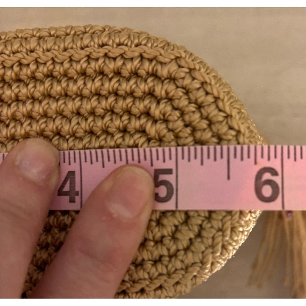The Sak Crochet Crossbody Bucket Bag Phone Purse Tassel Detail Boho Festival